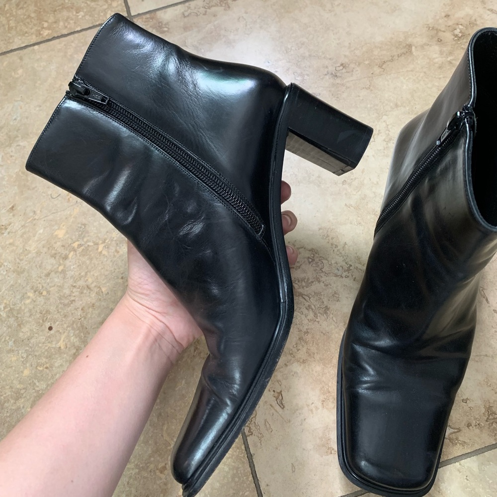 VIA SPIGA square toe leather ankle boots size 7.5 womens - Picture 3 of 6